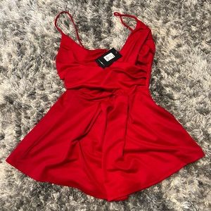 Large Fashion Nova red romper